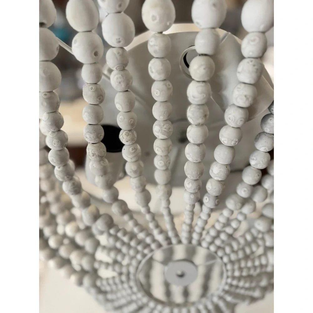 Bead Design Entryway Chandelier With Lights (3 Sockets)